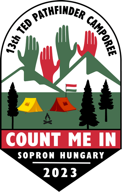 TED Camporee 2023 Logo - Count me in - Sopron, Hungary